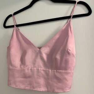 Abercrombie, pink silk crop top